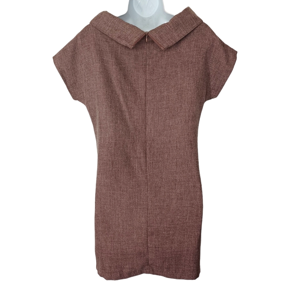 LAMIXX Purple Gray Print Boat Neck Short Sleeve Shift Dress Small - Picture 2 of 10
